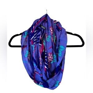 Northwest Purple Floral Infinity Scarf with Teal & Magenta Accents
